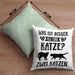 Katze Spruch Kissen mit Füllung 40x40 Lustig Geschenk Cat Kaffee Grafik Katzenliebhaber Geschenke Katzen (Grau) Grün Trendation