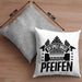 Orgel Kissen mit Füllung 40x40 Geschenkidee für Orgelspieler Geschenk Lustiger Spruch Nur Pfeifen (Grau) Grau Trendation