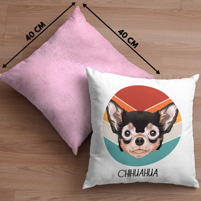 Chihuahua Besitzer Kissen mit Füllung 40x40 Geschenk Lustiger Spruch Geschenkidee Chihuahua Mama Papa (Grau) Rosa Trendation