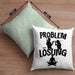 Yoga Kissen mit Füllung 40x40 Geschenk für Yogalehrer Männer Geschenkidee Problem und Lösung Yoga (Grau) Grün Trendation