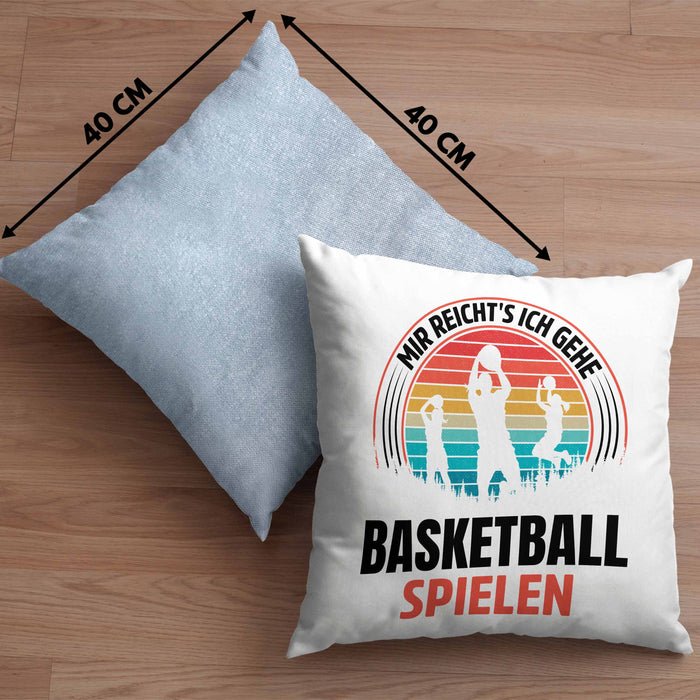 Mädchen Basketballspielerin Geschenkidee Kissen mit Füllung 40x40 Frauen Basketball (Grau) Blau Trendation