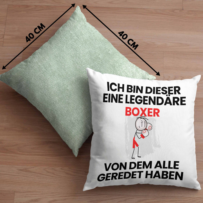 Boxer Geschenk Kissen mit Füllung 40x40 Lustige Geschenkidee Geburtstag für Boxer Ich Bin Dieser Legendäre Boxer Von Dem Alle Geredet Haben (Grau) Grün Trendation