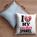 Cocker Spaniel Besitzerin Kissen mit Füllung 40x40 Geschenk Lustiger Spruch Geschenkidee I Love My Cocker Spaniel (Grau) Blau Trendation