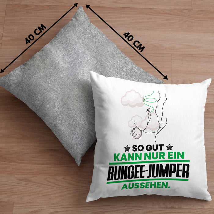 Bungee-Jumper Geschenk Kissen mit Füllung 40x40 So Gut Kann Nur Ein Bungee-Jumper Aussehen Geschenkidee (Grau) Grau Trendation