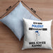 Polizist Geschenk Kissen mit Füllung 40x40 Lustiger Spruch Ich Bin Polizist Warum Weil Ich Es Kann Geschenkidee Bester Polizist Geburtstag (Grau) Blau Trendation