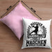 Mädchen Handball-Spielerin Kissen mit Füllung 40x40 Geschenk Spruch Echte Mädchen Spielen Handball Geschenkidee Frauen Brave Mädchen Mögen Handballer (Grau) Rosa Trendation