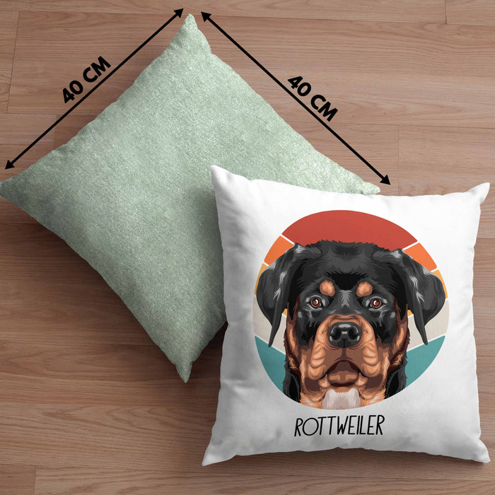 Rottweiler Besitzer Kissen mit Füllung 40x40 Geschenk Lustiger Spruch Geschenkidee Rottweiler Mama Papa (Grau) Grün Trendation