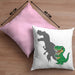 T-Rex Kissen mit Füllung 40x40 Geschenk Schatten Dinosaurier-Liebhaber Geschenkidee Jungs Geburtstag (Grau) Rosa Trendation