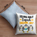 Pinguine Geschenk Kissen mit Füllung 40x40 Mädchen Geschenkdiee Pinguin-Liebhaberin Ich Mag Halt Einfach Pinguine Ok (Grau) Blau Trendation