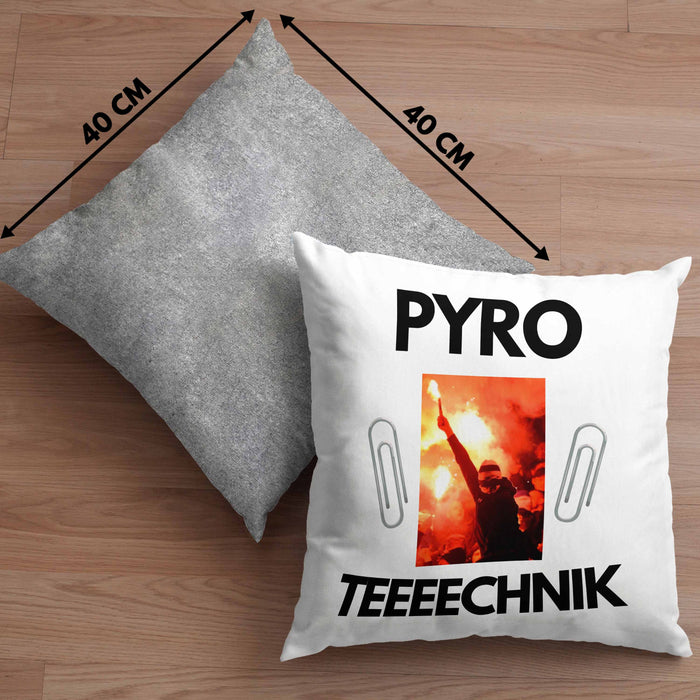 Pyrotechnik Kissen mit Füllung 40x40 Geschenk Pyrotechnik Ist Doch Kein Verbrechen Meme Joke (Grau) Grau Trendation