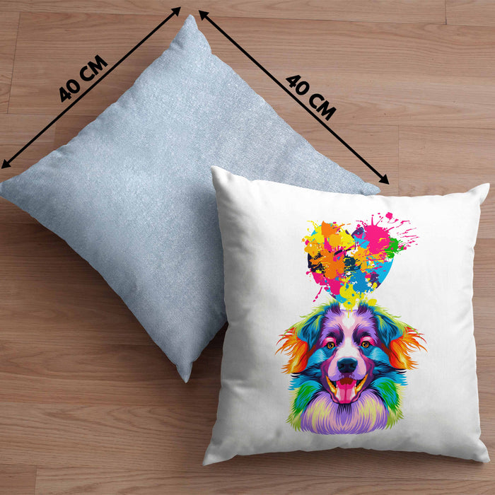 Border Collies Herz Farbe Besitzer Kissen mit Füllung 40x40 Geschenk Lustiger Spruch Geschenkidee Border Collies Liebhaber (Grau) Blau Trendation