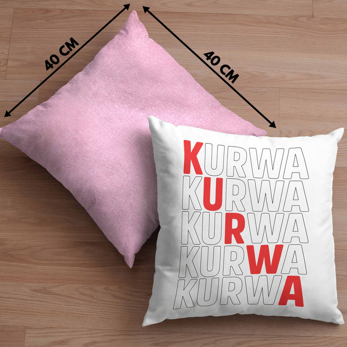 Kurwa Kissen mit Füllung 40x40 Polen Polska (Grau) Rosa Trendation