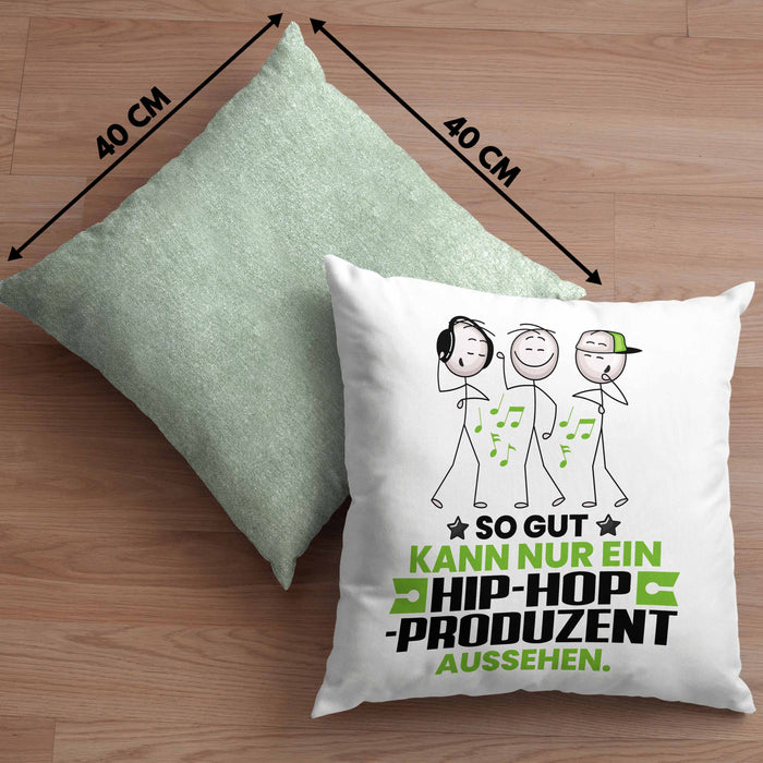Hip-Hop-Produzent Geschenk Kissen mit Füllung 40x40 So Gut Kann Nur Ein Hip-Hop-Produzent Aussehen Geschenkidee (Grau) Grün Trendation