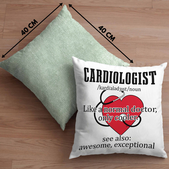 Kardiologe Geschenk Kissen mit Füllung 40x40 Cardiologist Definition Ekg Herz Kardiologie (Grau) Grün Trendation