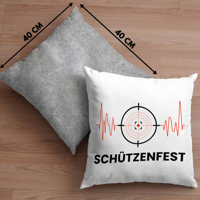 Schützenfest Kissen mit Füllung 40x40 Geschenk Schütze Sportschütze Geschenkidee (Grau) Grau Trendation