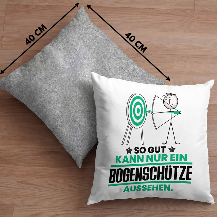 Bogenschütze Geschenk Kissen mit Füllung 40x40 So Gut Kann Nur Ein Bogenschütze Aussehen Geschenkidee (Grau) Grau Trendation