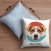 Jack Russel Besitzer Kissen mit Füllung 40x40 Geschenk Lustiger Spruch Geschenkidee Jack Russel Mama Papa (Grau) Blau Trendation