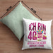 Lustige Kissen mit Füllung 40x40 zum 40. Geburtstag - Geschenkidee für Frauen Einhorn 40er Geburtstag (Grau) Grün Trendation