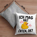 Enten-Liebhaber Geschenk Kissen mit Füllung 40x40 Ich Mag Halt Enten Ok Häferl (Grau) Grau Trendation