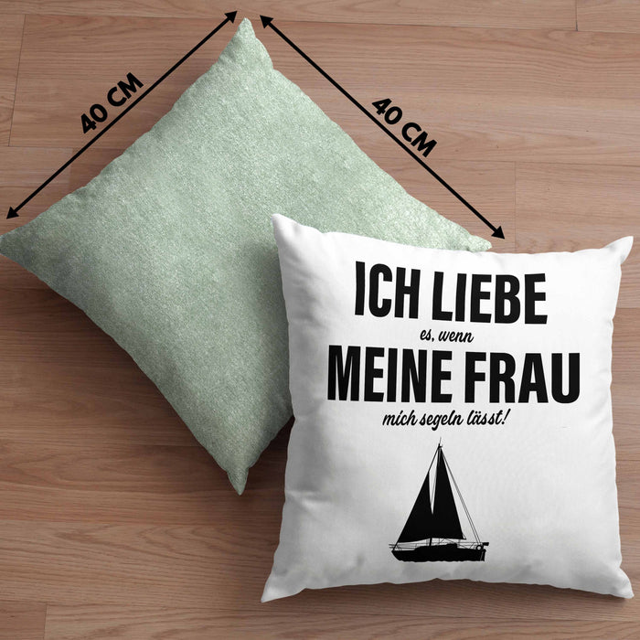 Kissen mit Füllung 40x40 für Segler Geschenke Männer Kissen mit Füllung 40x40 Geschenkideen Zubehör Gadgeds Segeln Lustig (Grau) Grün Trendation