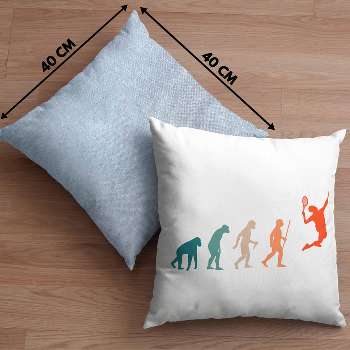 Lustige Badminton Kissen mit Füllung 40x40 Geschenk für Badmintonspieler Badminton Lehrer Coach Trainer Geschenkidee Evolution (Grau) Blau Trendation