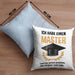 Master Prüfung Kissen mit Füllung 40x40 bestanden Geschenk Abschluss Masterarbeit Exam Prüfung Graduation (Grau) Blau Trendation
