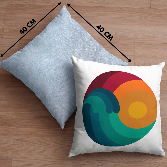 Kitesurfing Kissen mit Füllung 40x40 Geschenk für Kitesurfer Geschenkidee Retro Vintage Grafiken (Grau) Blau Trendation