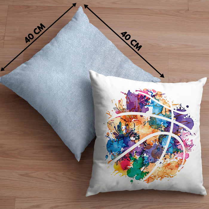Basketball Kissen mit Füllung 40x40 Geschenk für Basketballspieler Basketball Trainer Coach (Grau) Blau Trendation