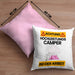 Camper Kissen mit Füllung 40x40 Geschenk Lustiger Spruch Geschenkidee für Camper Achtung Hochleistungs Camper Bei Der Arbeit (Grau) Rosa Trendation