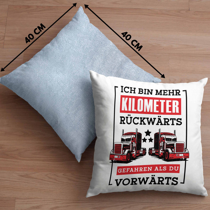 Lustige Kissen mit Füllung 40x40 LKW-Fahrer Geschenk Geschenkidee LKW Spruch (Grau) Blau Trendation