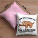 Lustige Kissen mit Füllung 40x40 mit Faultier "Der Will War Da" Spruch (Grau) Rosa Trendation