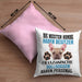 Französische Bulldogge Besitzer Kissen mit Füllung 40x40 Geschenk Lustiger Spruch Geschenkidee Besitzerin Französische Bulldogge Haben Personal (Grau) Rosa Trendation