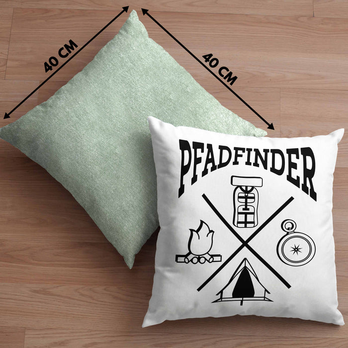 Pfadfinder Kissen mit Füllung 40x40 Geschenk Lustige Geschenkidee Für Pfadfinder (Grau) Grün Trendation