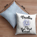 Kissen mit Füllung 40x40 mit süßem Pudel-Hundemotiv Geschenk für Pudel Liebhaber (Grau) Blau Trendation