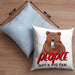 Lustige Bär-Kissen mit Füllung 40x40 Spruch "People - Not A Big Fan" (Grau) Blau Trendation