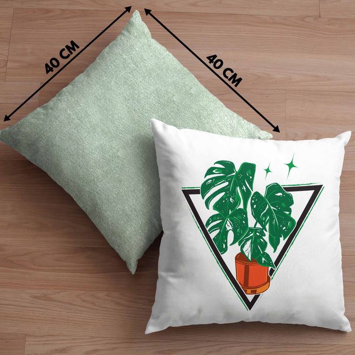 Gärtner Geschenk Kissen mit Füllung 40x40 Pflanzen Motiv Design Geschenkidee Garten-Pflege (Grau) Grün Trendation
