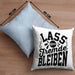 Schwarzer Humor Lass Uns Fremde Bleiben Kissen mit Füllung 40x40 Geschenk Kollegen Sarkasmus Ironie Geschenkidee für Männer Frauen (Grau) Blau Trendation