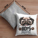 Mops Papa Besitzer Kissen mit Füllung 40x40 Geschenk Lustiger Spruch Geschenkidee Mops Liebhaber (Grau) Grau Trendation