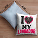 Labrador Besitzerin Kissen mit Füllung 40x40 Geschenk Lustiger Spruch Geschenkidee I Love My Labrador (Grau) Blau Trendation