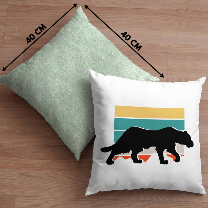 Gepard Kissen mit Füllung 40x40 Geschenk Retro (Grau) Grün Trendation