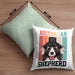 Australian Shepherd Besitzer Kissen mit Füllung 40x40 Geschenk Lustiger Spruch Geschenkidee Retro Vinatge Australian Shepherd (Grau) Grün Trendation
