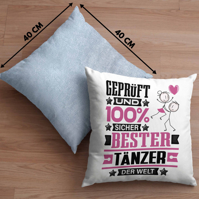 Tänzer Geschenk Lustiger Spruch für Tänzer Geschenkidee Bester Tänzer Der WeltKissen mit Füllung 40x40 (Grau) Blau Trendation