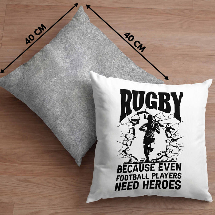 Rugby Kissen mit Füllung 40x40 Geschenk Spruch Geschenkidee für Rugbyspieler (Grau) Grau Trendation
