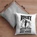 Rugby Kissen mit Füllung 40x40 Geschenk Spruch Geschenkidee für Rugbyspieler (Grau) Grau Trendation