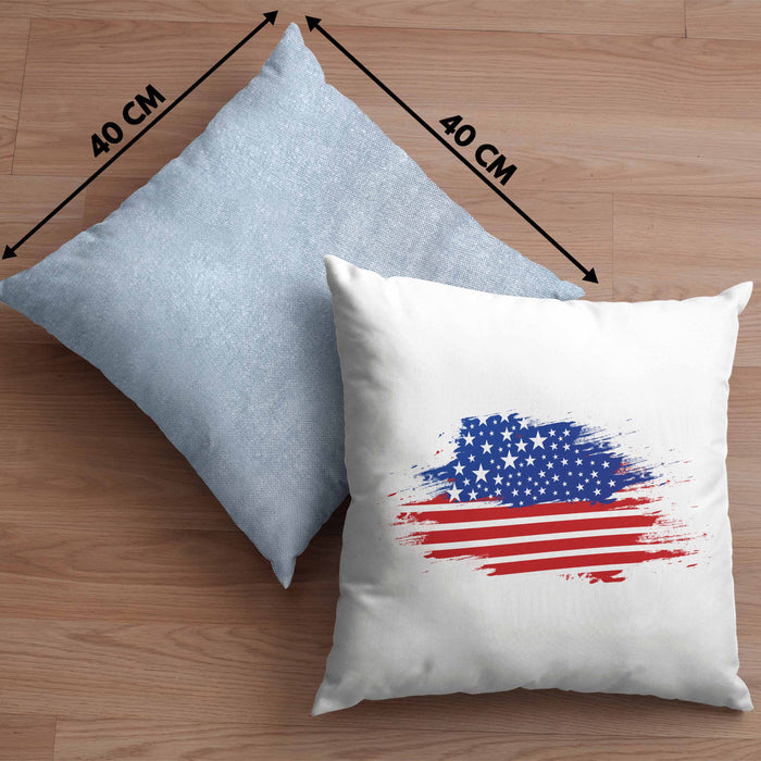 USA Kissen mit Füllung 40x40 Geschenk Amerika Geschenkidee Auslandjahr Vereinigte Staaten Von Amerika (Grau) Blau Trendation