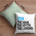 Kissen mit Füllung 40x40 für Vater Lustig "Dad The Man The Myth The Legend" Vatertag Spruch Geschenkidee (Grau) Grün Trendation
