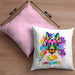 Schäferhund Besitzer Farbe Love Kissen mit Füllung 40x40 Geschenk Lustiger Spruch Geschenkidee Schäferhund Besitzerin (Grau) Rosa Trendation
