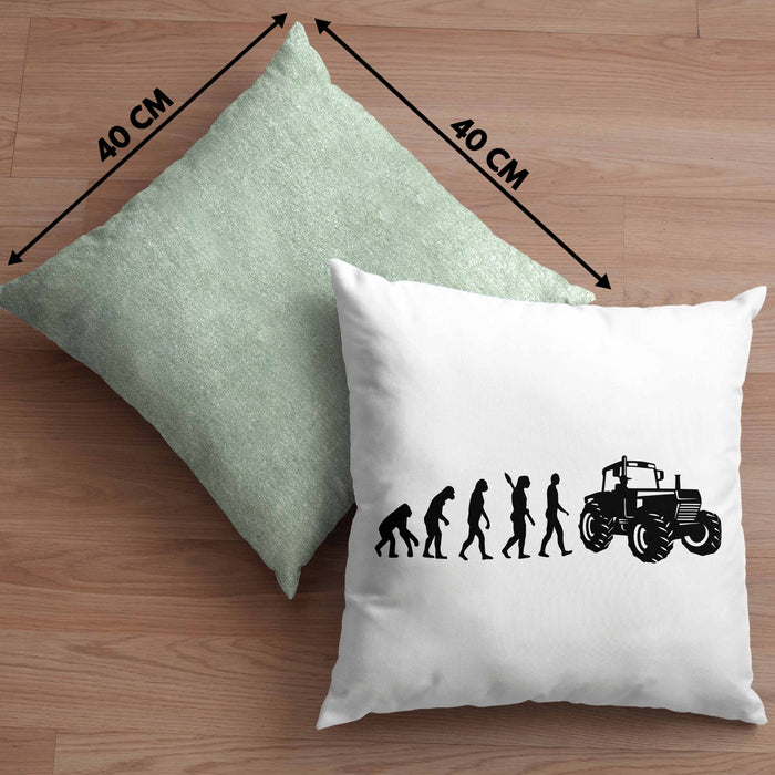 Lustige Kissen mit Füllung 40x40 für Landwirte Geschenk Evolution Traktor Geschenkidee (Grau) Grün Trendation