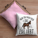 Lustige Esel-Kissen mit Füllung 40x40 Geschenk für Mädchen, die Esel lieben "Nur Ein Mädchen Das Esel Liebt" (Grau) Rosa Trendation