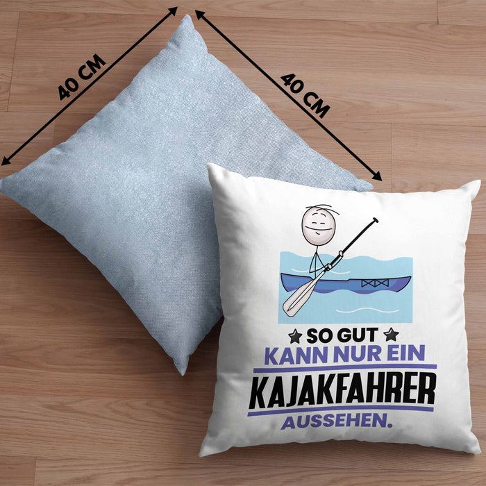 Kajakfahrer Geschenk Kissen mit Füllung 40x40 So Gut Kann Nur Ein Kajakfahrer Aussehen Geschenkidee (Grau) Blau Trendation